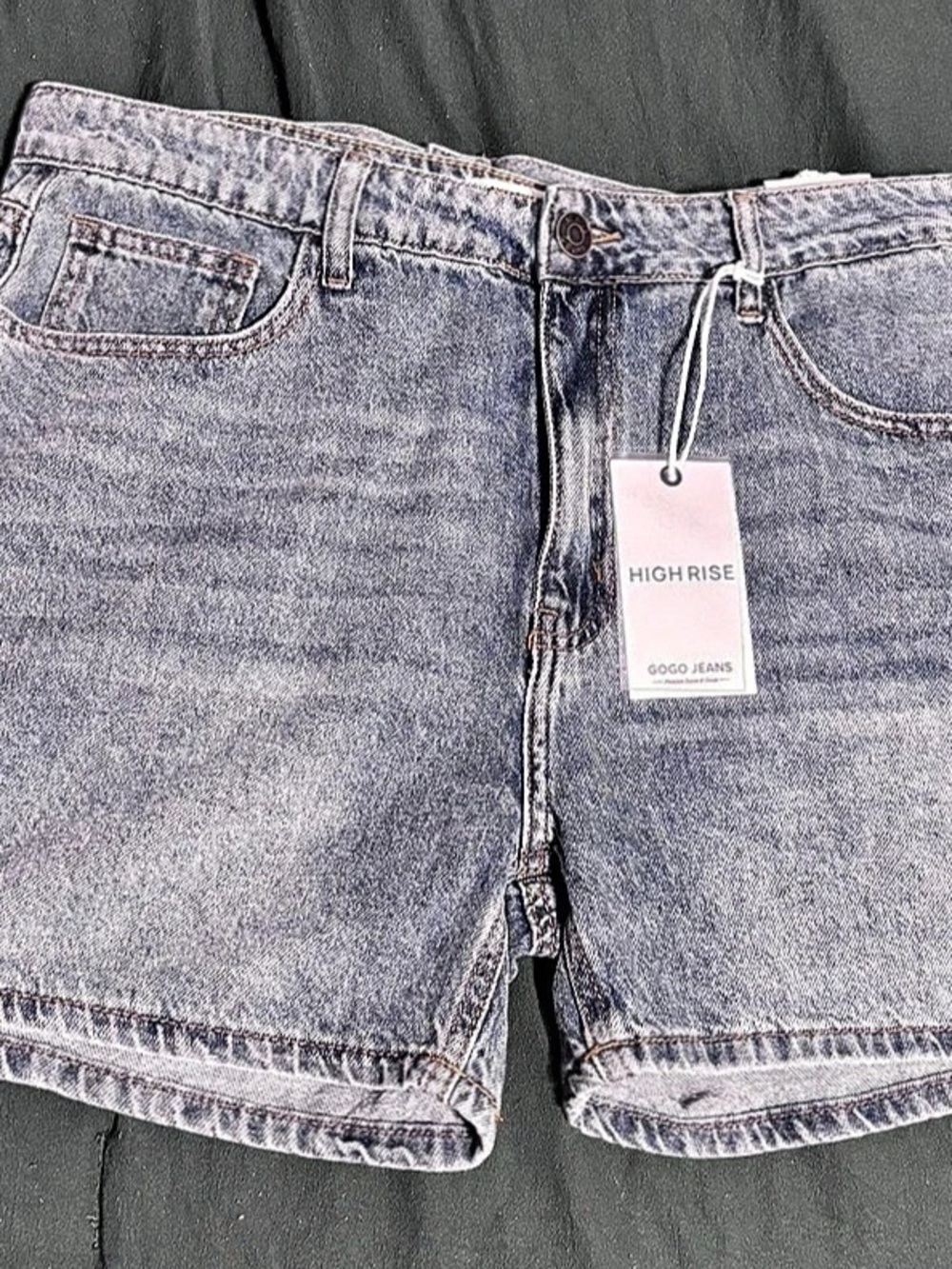 Good American Good Waist High Rise High Rise Denim Shorts in Blue NWT
